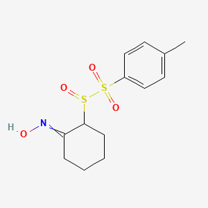 molecular formula C13H17NO4S2 B14306734 N-{2-[(4-Methylbenzene-1-sulfonyl)sulfinyl]cyclohexylidene}hydroxylamine CAS No. 112936-48-8