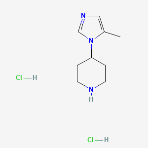 molecular formula C9H17Cl2N3 B1430683 4-(5-methyl-1H-imidazol-1-yl)piperidine dihydrochloride CAS No. 1797237-65-0