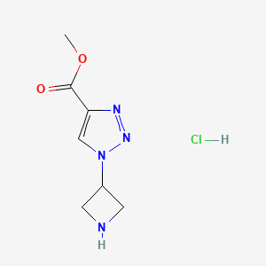 molecular formula C7H11ClN4O2 B1430692 methyl 1-(azetidin-3-yl)-1H-1,2,3-triazole-4-carboxylate hydrochloride CAS No. 1461715-73-0