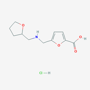 molecular formula C11H16ClNO4 B1430694 5-({[(Oxolan-2-yl)methyl]amino}methyl)furan-2-carboxylic acid hydrochloride CAS No. 1461709-31-8