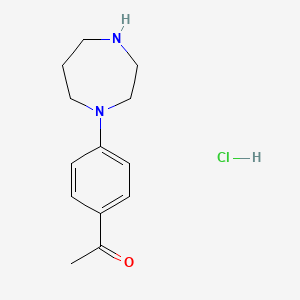 molecular formula C13H19ClN2O B1430696 1-[4-(1,4-Diazepan-1-yl)phenyl]ethan-1-one hydrochloride CAS No. 1803566-48-4