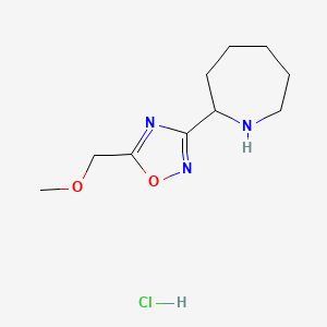 molecular formula C10H18ClN3O2 B1430705 2-[5-(Methoxymethyl)-1,2,4-oxadiazol-3-yl]azepane hydrochloride CAS No. 1461714-04-4