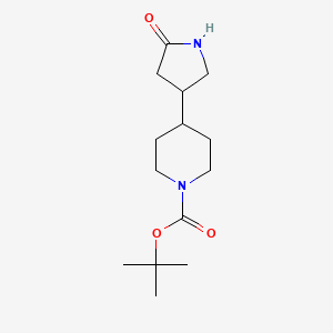 molecular formula C14H24N2O3 B1430709 Tert-butyl 4-(5-oxopyrrolidin-3-yl)piperidine-1-carboxylate CAS No. 1699333-26-0