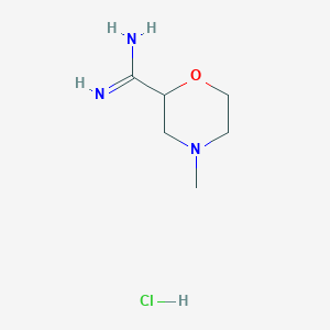 molecular formula C6H14ClN3O B1430713 4-Methylmorpholine-2-carboximidamide hydrochloride CAS No. 1803572-38-4