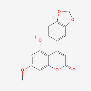 molecular formula C17H12O6 B14307151 4-(2H-1,3-Benzodioxol-5-yl)-5-hydroxy-7-methoxy-2H-1-benzopyran-2-one CAS No. 116310-60-2