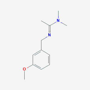 molecular formula C12H18N2O B14307156 (1E)-N'-[(3-Methoxyphenyl)methyl]-N,N-dimethylethanimidamide CAS No. 112752-41-7