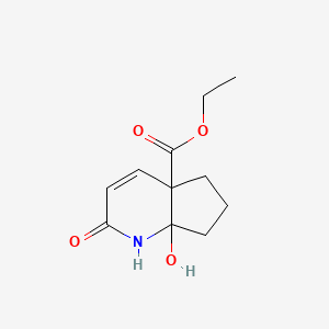 molecular formula C11H15NO4 B1430717 ethyl 7a-hydroxy-2-oxo-1H,2H,4aH,5H,6H,7H,7aH-cyclopenta[b]pyridine-4a-carboxylate CAS No. 1803598-67-5