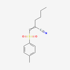 2-[(4-Methylbenzene-1-sulfonyl)methylidene]hexanenitrile