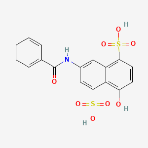 molecular formula C17H13NO8S2 B14307192 3-Benzamido-8-hydroxynaphthalene-1,5-disulfonic acid CAS No. 110827-70-8