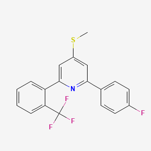 Pyridine, 2-(4-fluorophenyl)-4-(methylthio)-6-(2-(trifluoromethyl)phenyl)-