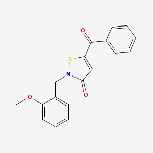 molecular formula C18H15NO3S B14307288 5-Benzoyl-2-[(2-methoxyphenyl)methyl]-1,2-thiazol-3(2H)-one CAS No. 113526-45-7