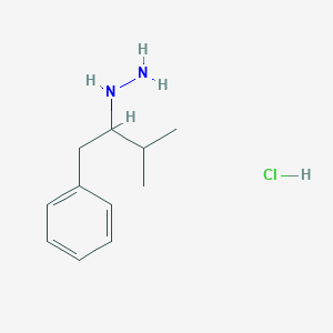 molecular formula C11H19ClN2 B1430731 (3-Methyl-1-phenylbutan-2-yl)hydrazine hydrochloride CAS No. 1803596-17-9