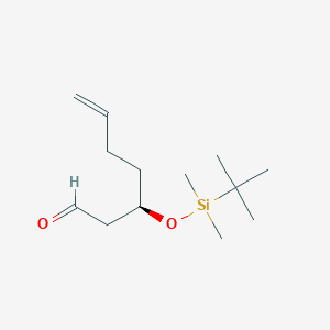 molecular formula C13H26O2Si B14307335 (3R)-3-[tert-butyl(dimethyl)silyl]oxyhept-6-enal CAS No. 112440-64-9