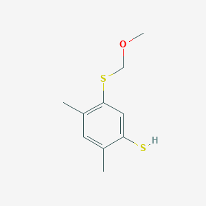 molecular formula C10H14OS2 B14307375 5-[(Methoxymethyl)sulfanyl]-2,4-dimethylbenzene-1-thiol CAS No. 113087-87-9