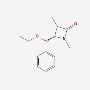 molecular formula C14H17NO2 B14307387 4-[Ethoxy(phenyl)methylidene]-1,3-dimethylazetidin-2-one CAS No. 113779-01-4