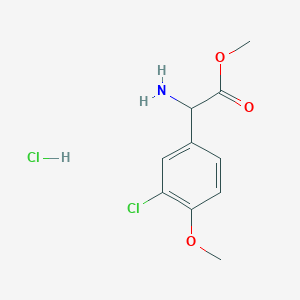 molecular formula C10H13Cl2NO3 B1430739 Methyl 2-amino-2-(3-chloro-4-methoxyphenyl)acetate hydrochloride CAS No. 350480-54-5