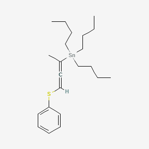 molecular formula C22H36SSn B14307411 Tributyl[4-(phenylsulfanyl)buta-2,3-dien-2-YL]stannane CAS No. 114245-12-4