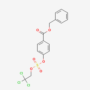 molecular formula C16H13Cl3O6S B1430762 苯甲酸，4-[[(2,2,2-三氯乙氧基)磺酰基]氧基]，苯甲酯 CAS No. 653605-32-4