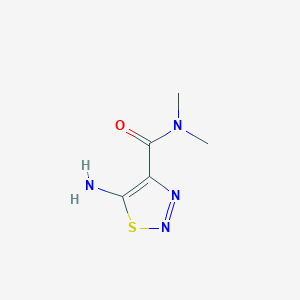 molecular formula C5H8N4OS B14307694 1,2,3-Thiadiazole-4-carboxamide, 5-amino-N,N-dimethyl- CAS No. 113137-60-3