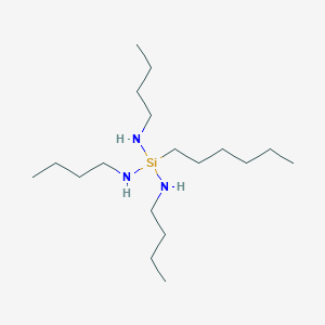 molecular formula C18H43N3Si B14307715 N,N',N''-Tributyl-1-hexylsilanetriamine CAS No. 111918-01-5