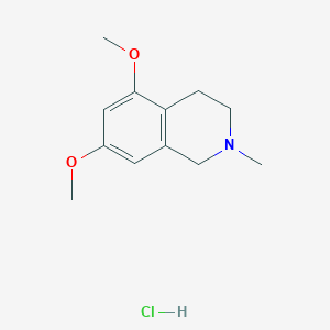 molecular formula C12H18ClNO2 B1430775 异喹啉，1,2,3,4-四氢-5,7-二甲氧基-2-甲基，盐酸盐 CAS No. 76992-75-1