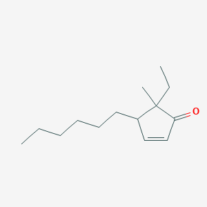 molecular formula C14H24O B14307770 5-Ethyl-4-hexyl-5-methylcyclopent-2-EN-1-one CAS No. 112169-66-1