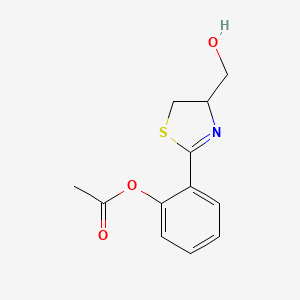 molecular formula C12H13NO3S B14307855 2-[4-(Hydroxymethyl)-4,5-dihydro-1,3-thiazol-2-yl]phenyl acetate CAS No. 112515-24-9