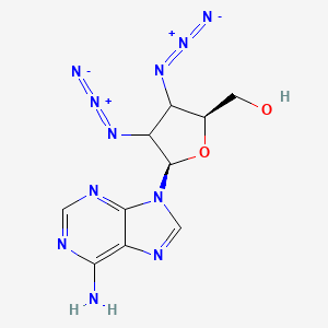 molecular formula C10H11N11O2 B14308002 Adenosine, 2',3'-diazido-2',3'-dideoxy- CAS No. 119644-21-2