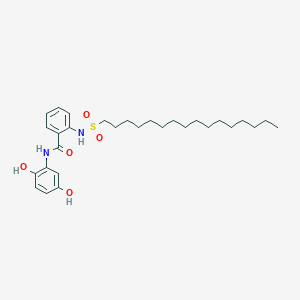 molecular formula C29H44N2O5S B14308031 N-(2,5-Dihydroxyphenyl)-2-[(hexadecane-1-sulfonyl)amino]benzamide CAS No. 110011-28-4