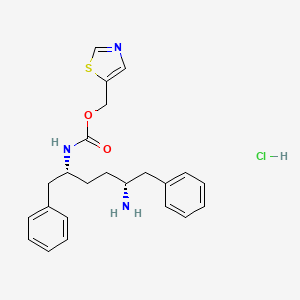 molecular formula C23H28ClN3O2S B1430807 Thiazol-5-ylmethyl ((2R,5R)-5-amino-1,6-diphenylhexan-2-yl)carbamate hydrochloride CAS No. 1247119-33-0