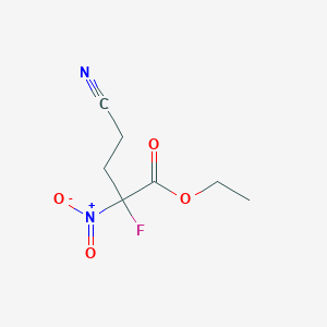 molecular formula C7H9FN2O4 B14308136 Ethyl 4-cyano-2-fluoro-2-nitrobutanoate CAS No. 110683-81-3