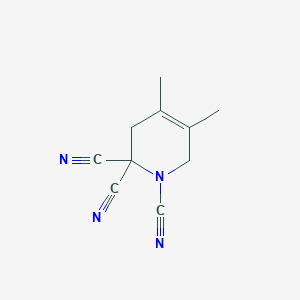 molecular formula C10H10N4 B14308156 4,5-Dimethyl-3,6-dihydropyridine-1,2,2-tricarbonitrile CAS No. 117668-92-5