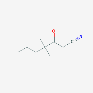 molecular formula C9H15NO B14308162 4,4-Dimethyl-3-oxoheptanenitrile CAS No. 112191-60-3