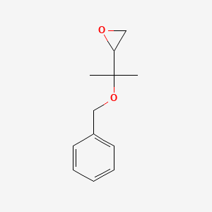 molecular formula C12H16O2 B14308206 2-[2-(Benzyloxy)propan-2-yl]oxirane CAS No. 112482-34-5