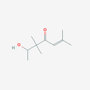 molecular formula C10H18O2 B14308220 6-Hydroxy-2,5,5-trimethylhept-2-en-4-one CAS No. 113793-74-1