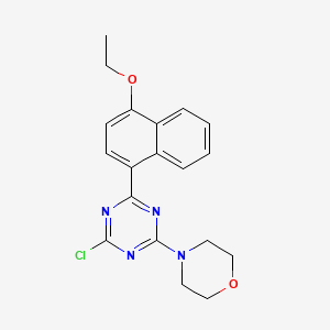 molecular formula C19H19ClN4O2 B14308238 2-Chloro-4-(4-ethoxynaphthalen-1-yl)-6-(morpholin-4-yl)-1,3,5-triazine CAS No. 110383-49-8