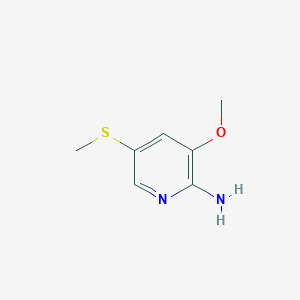 molecular formula C7H10N2OS B1430829 3-Methoxy-5-(methylsulfanyl)pyridin-2-amine CAS No. 1638201-69-0