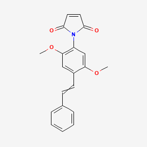 molecular formula C20H17NO4 B14308299 1-[2,5-Dimethoxy-4-(2-phenylethenyl)phenyl]-1H-pyrrole-2,5-dione CAS No. 112347-72-5