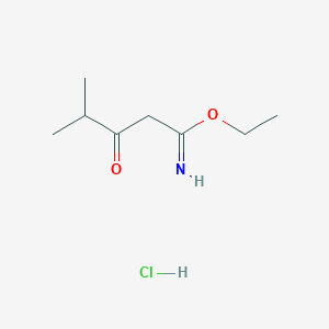 molecular formula C8H16ClNO2 B14308327 Ethyl 4-methyl-3-oxopentanimidate;hydrochloride CAS No. 110086-07-2