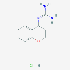 molecular formula C10H14ClN3O B1430834 2-(3,4-二氢-2H-1-苯并吡喃-4-基)胍盐酸盐 CAS No. 1803599-28-1