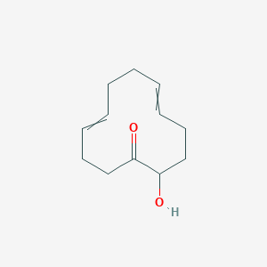 molecular formula C12H18O2 B14308397 12-Hydroxycyclododeca-4,8-dien-1-one CAS No. 114347-16-9