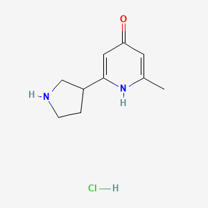 molecular formula C10H15ClN2O B1430846 2-Methyl-6-(pyrrolidin-3-yl)pyridin-4-ol hydrochloride CAS No. 1823903-20-3