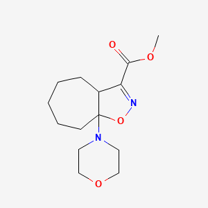 molecular formula C14H22N2O4 B1430847 methyl 8a-(morpholin-4-yl)-3aH,4H,5H,6H,7H,8H,8aH-cyclohepta[d][1,2]oxazole-3-carboxylate CAS No. 1803565-83-4