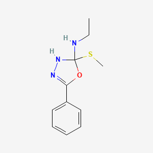 N-Ethyl-2-(methylsulfanyl)-5-phenyl-2,3-dihydro-1,3,4-oxadiazol-2-amine