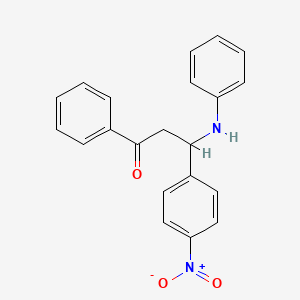 1-Propanone, 3-(4-nitrophenyl)-1-phenyl-3-(phenylamino)-