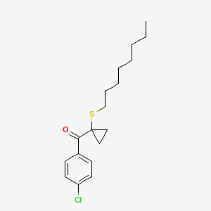 molecular formula C18H25ClOS B14308876 (4-Chlorophenyl)[1-(octylsulfanyl)cyclopropyl]methanone CAS No. 111262-29-4