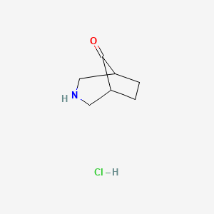molecular formula C7H12ClNO B1430895 3-Azabicyclo[3.2.1]octan-8-one hydrochloride CAS No. 1427356-24-8