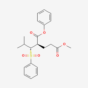 Phenyl methyl (2R)-2-((1R)-2-methyl-1-phenylsulfonylpropyl)pentanedioate