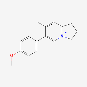 1H-Indolizinium, 2,3-dihydro-6-(4-methoxyphenyl)-7-methyl-