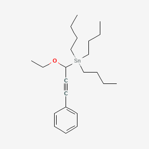 Tributyl(1-ethoxy-3-phenylprop-2-YN-1-YL)stannane